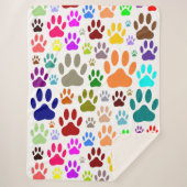 Dog Paw druckt überall Sherpadecke (Vorderseite)