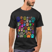 Dog Paw druckt überall T-Shirt (Vorderseite)