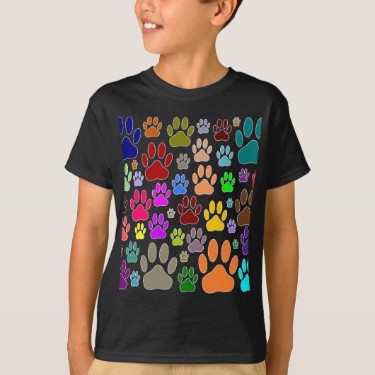 Dog Paw druckt überall T-Shirt (Vorderseite)