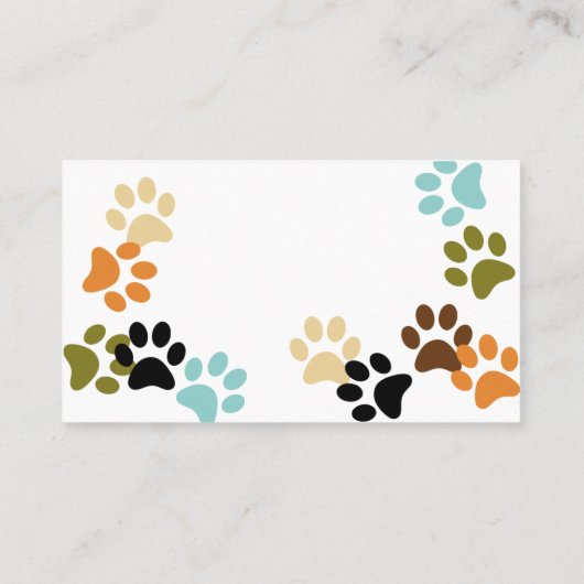Dog Paw druckt Visitenkarte (Rückseite)