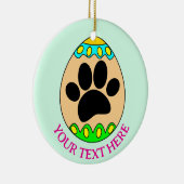 Dog Paw Easter Egg Print Custom Text Keramik Ornament (Rechts)