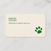 Dog Paw einfaches Cremepapier Visitenkarte (Vorderseite)