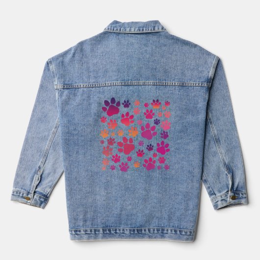 Dog Paw farbig Jeansjacke (Rückseite)