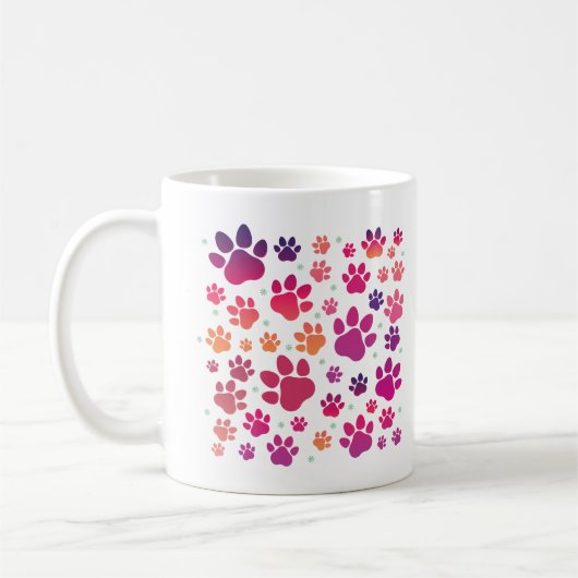 Dog Paw farbig Kaffeetasse (Links)