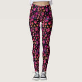 Dog Paw farbig Leggings (Vorderseite)