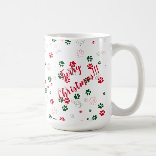 Dog Paw Furry Weihnachten Kaffeetasse (Rechts)