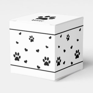Dog Paw Gefallen Box Schwarz und Weiß Paw Druckbo Geschenkschachtel