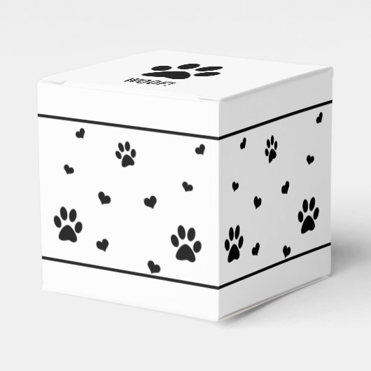 Dog Paw Gefallen Box Schwarz-Weiß-Paw Druckbox Geschenkschachtel (Vorderseite)