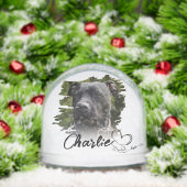 Dog Paw & Hand Typography Pet's Photo Grunge Schneekugeln (Weihnachten)