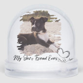 Dog Paw & Hand Typography Pet's Photo Grunge Schneekugeln (Rückseite)