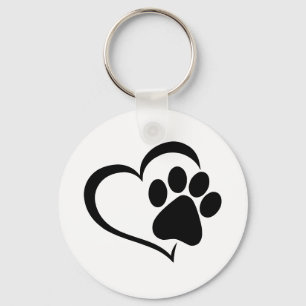 Dog Paw & Heart Keychain Schlüsselanhänger