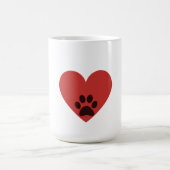 Dog Paw Heart Mug – Cute Dog Lover Coffee Cup Gift Kaffeetasse (Mittel)