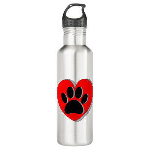 Dog Paw Heart Zeichnend Edelstahlflasche