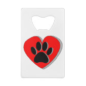 Dog Paw Heart Zeichnend Geldbeutel Flaschenöffner (Rückseite)