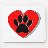 Dog Paw Heart Zeichnend Mousepad (Vorne)