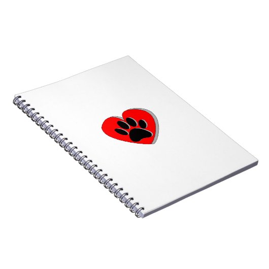 Dog Paw Heart Zeichnend Notizblock (Rechte Seite)
