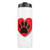 Dog Paw Heart Zeichnend Thermosbecher (Vorderseite)