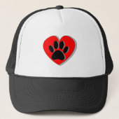 Dog Paw Heart Zeichnend Truckerkappe (Vorderseite)