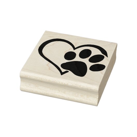 Dog Paw Herz Silhouette Gummi Briefmarke Gummistempel (Stempel)
