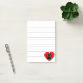 Dog Paw Herz Zeichnend Linke Post-it Klebezettel (Büro)