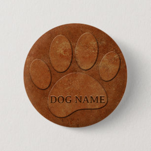 Dog Paw Imitats Terracotta Print Button