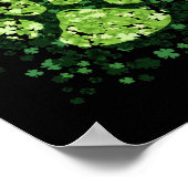 Dog Paw Irish Lucky Green Kleeblatt Klee Poster (Ecke)