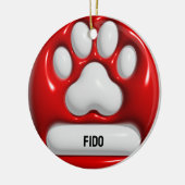 Dog Paw Keramik Ornament (Links)