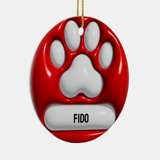 Dog Paw Keramik Ornament (Rechts)
