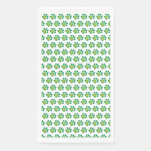 Dog Paw Kleeblatt Muster | St. Patrick's Day Serviette (Vorderseite)