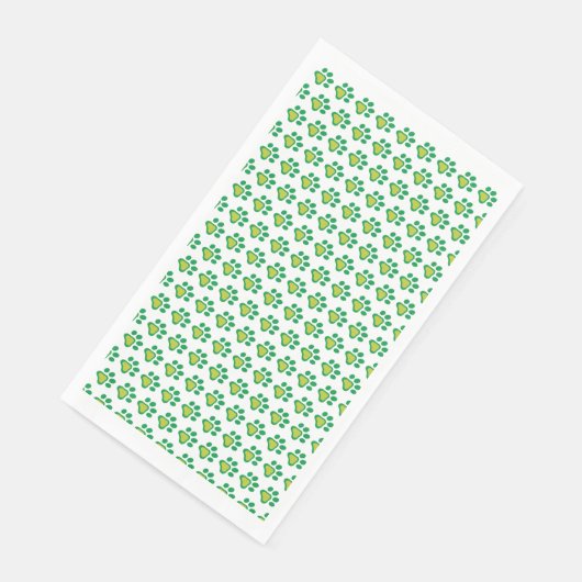 Dog Paw Kleeblatt Muster | St. Patrick's Day Serviette (Ecke)