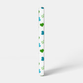 Dog Paw Knochen Hört Woof Muster Pink Samsung Galaxy Hülle (Linke Seite)