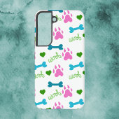 Dog Paw Knochen Hört Woof Muster Pink Samsung Galaxy Hülle
