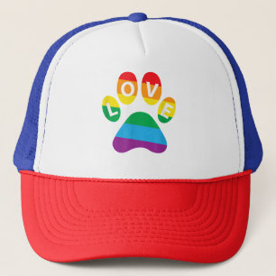 Dog Paw LGBT Supporter Geschenk Rainbow Paw Print Truckerkappe