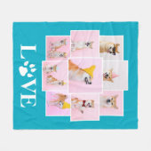 Dog Paw LIEBE Personalisiert 9 FotoCollage Fleecedecke (Vorderseite (Horizontal))
