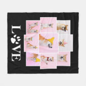 Dog Paw LIEBE Personalisiert 9 FotoCollage Fleecedecke (Vorderseite (Horizontal))