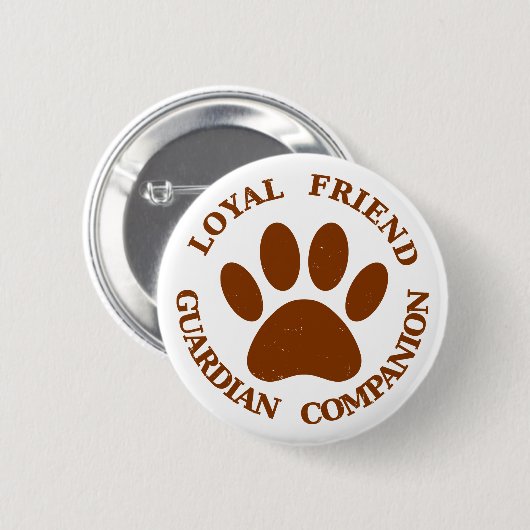 Dog Paw Loyal Friend Button (Vorne & Hinten)