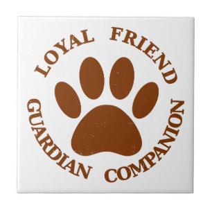 Dog Paw Loyal Friend Fliese