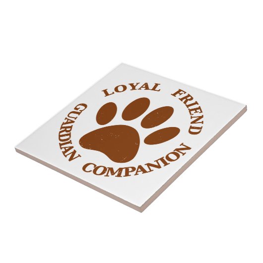 Dog Paw Loyal Friend Fliese (Seite)