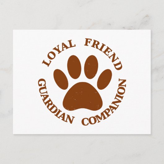 Dog Paw Loyal Friend Postkarte (Vorderseite)