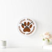 Dog Paw Loyal Friend Runde Wanduhr (Zuhause)