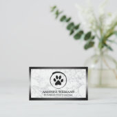 Dog Paw | Marmor | Grenze Visitenkarte (Stehend Vorderseite)