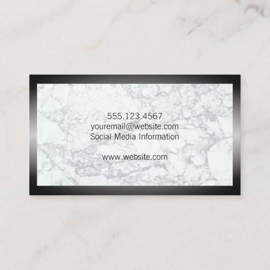 Dog Paw | Marmor | Grenze Visitenkarte (Rückseite)