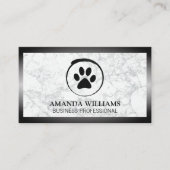 Dog Paw | Marmor | Grenze Visitenkarte (Vorderseite)