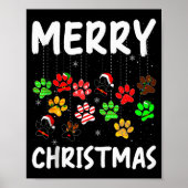 Dog Paw Merry Christmas Pajamas Puppy Dog Lover Xm Poster (Vorne)