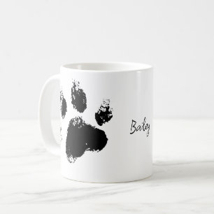 Dog Paw mit Individuelle Name Kaffeetasse