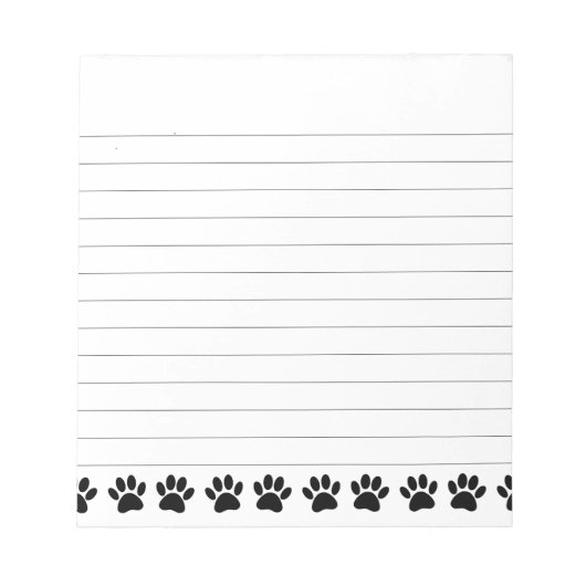 Dog Paw Muster Lined Notizblock (Vorderseite)