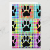 Dog Paw Muster Quilt Briefpapier (Vorne/Hinten)