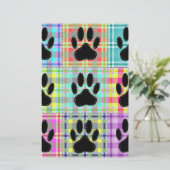 Dog Paw Muster Quilt Briefpapier (Stehend Vorderseite)