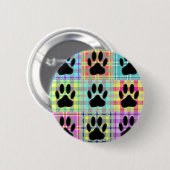 Dog Paw Muster Quilt Button (Vorne & Hinten)