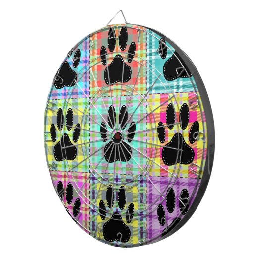 Dog Paw Muster Quilt Dartscheibe (Vorderseite rechts)